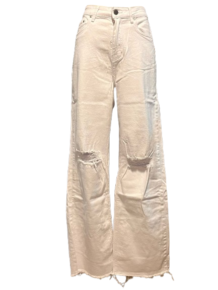 PANTALONE BIANCO STRAPPATO DONNA